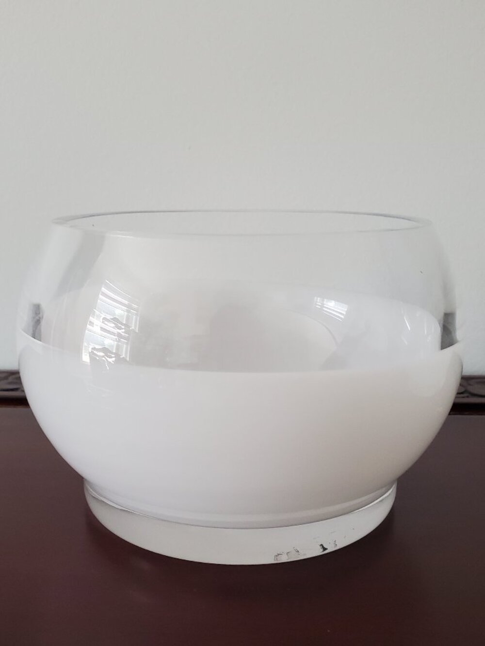 MICHELLE IVANOVIC for UMBRA Clear & Opaque White Planter Vase Rounded & Thick
